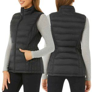 New 32 Degrees Heat Womens Lightweight Warmth Packable Vest  Black